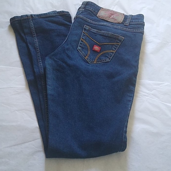 Dickie's Juniors Stretch Mid Rise Jeans, Blue Denim, Size 15 - Picture 6 of 7